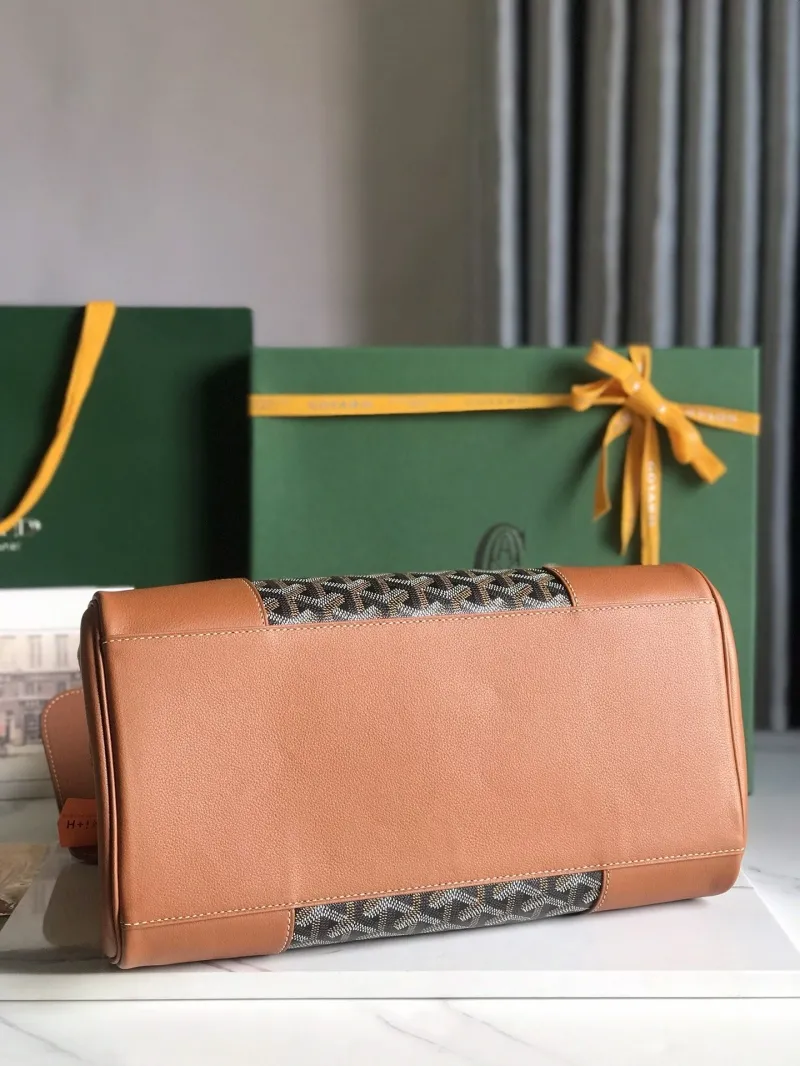 Goyard Tan Black Top Handle Tote Bag 339 - Image 6