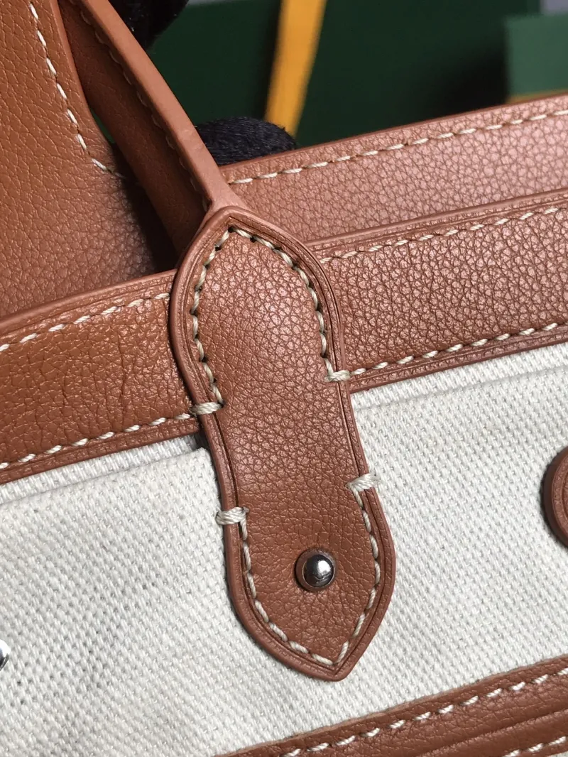 Goyard Tan Black Top Handle Tote Bag 339 - Image 9