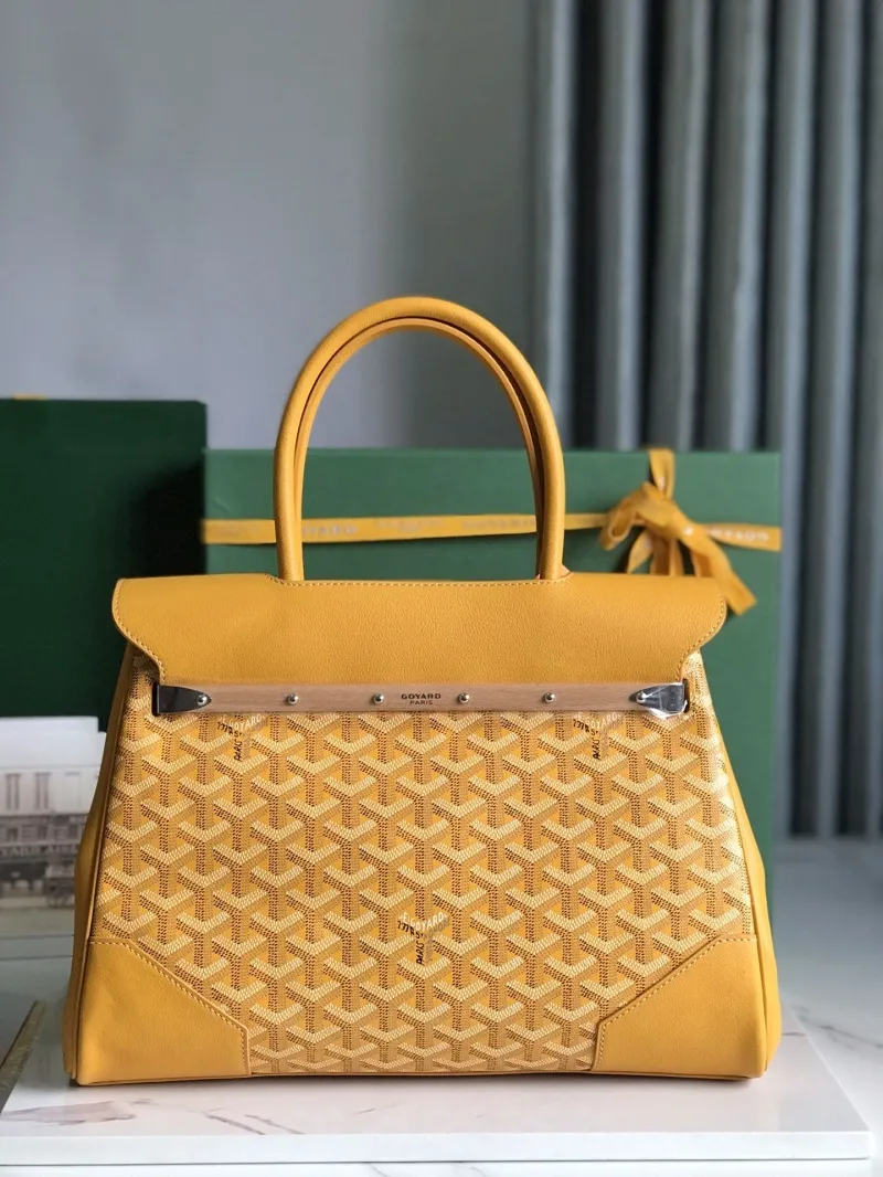 Goyard Yellow Top Handle Bag 341 - Image 3