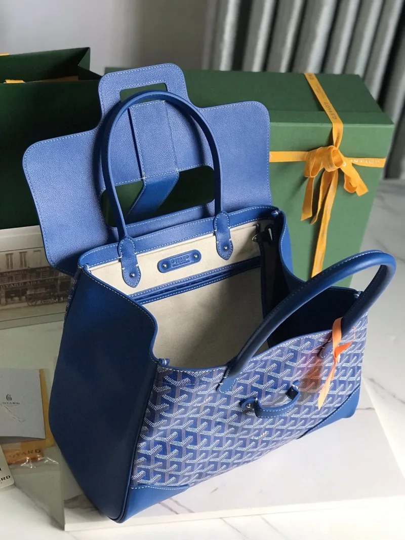 Goyard Blue Top Handle Bag 343 - Image 7