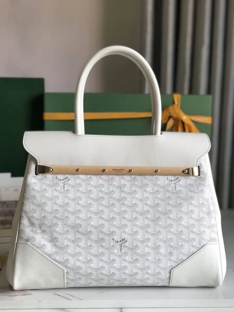 Goyard White Top Handle Bag 346 - Image 3