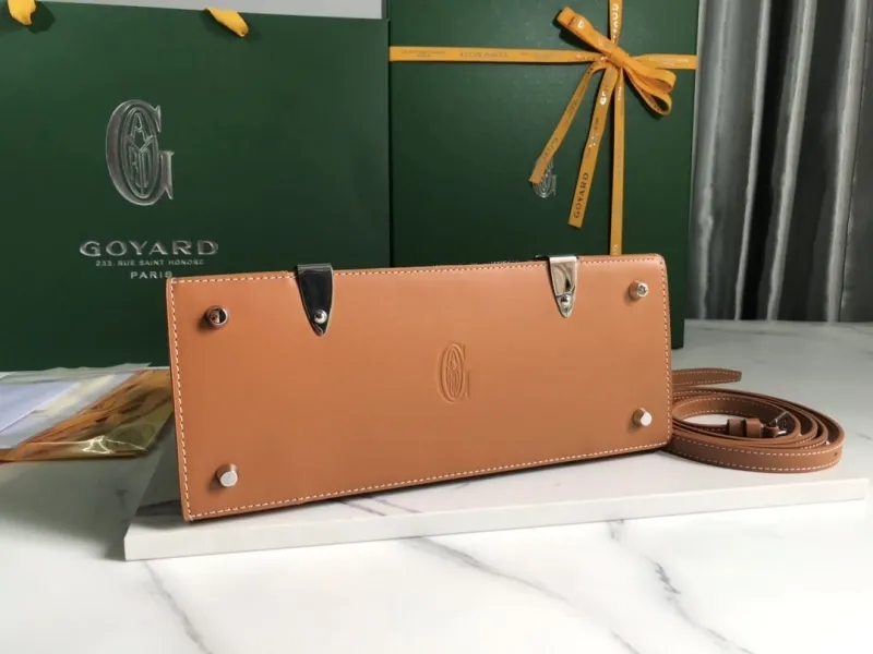 Goyard Black Tan Top Handle Handbag - Image 4