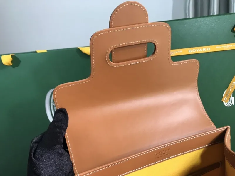 Goyard Black Tan Top Handle Handbag - Image 5