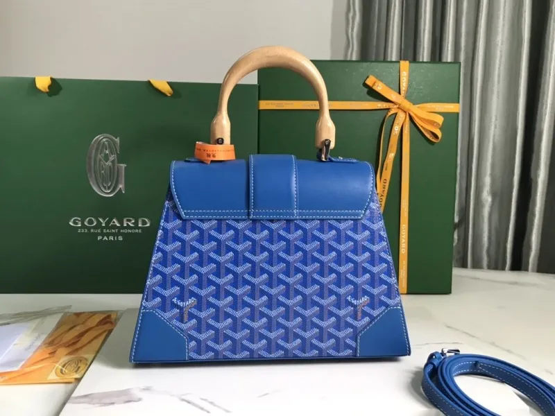 Goyard Blue Top Handle Bag 353 - Image 3