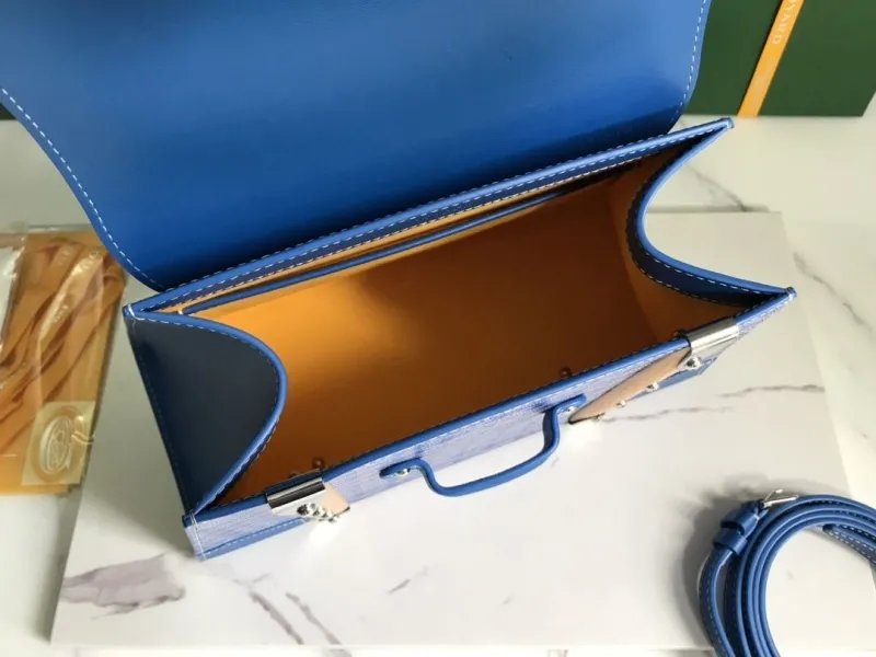 Goyard Blue Top Handle Bag 353 - Image 7