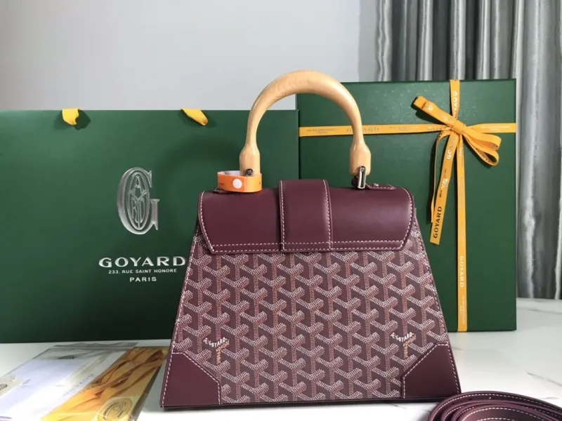 Goyard Burgundy Top Handle Handbag - Image 3