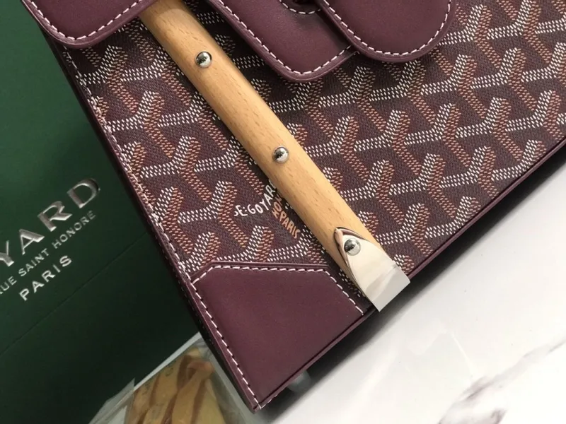 Goyard Burgundy Top Handle Handbag - Image 4
