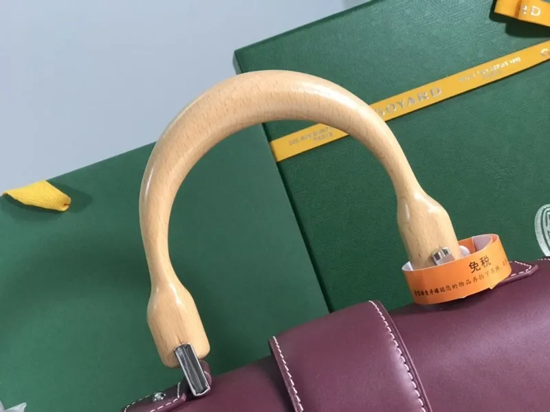 Goyard Burgundy Top Handle Handbag - Image 5