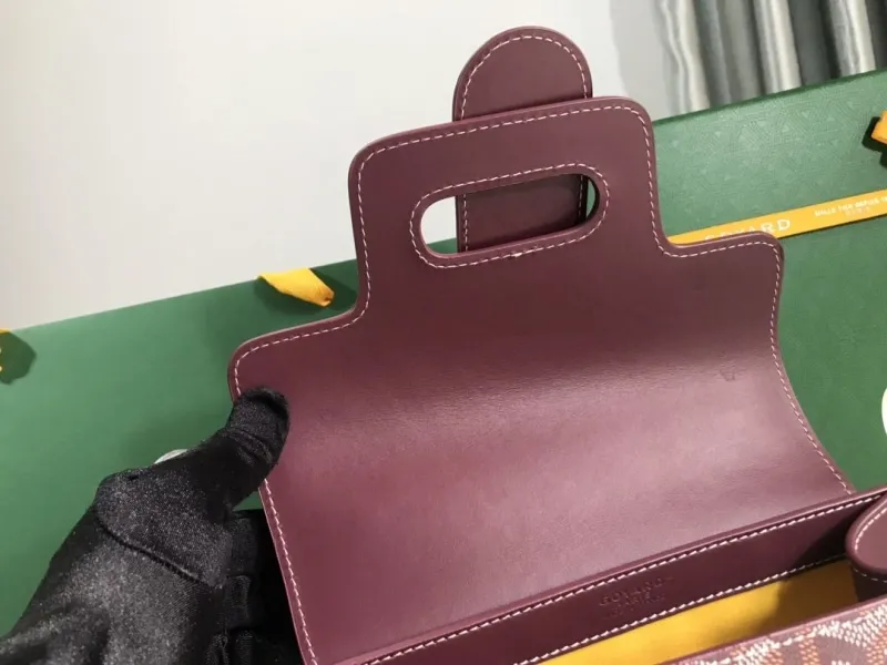 Goyard Burgundy Top Handle Handbag - Image 6