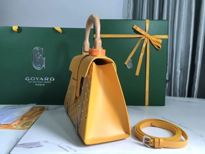 Alternative view of Goyard Yellow Top Handle Bag 356