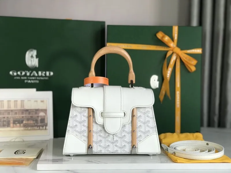 Goyard White Top Handle Bag 363