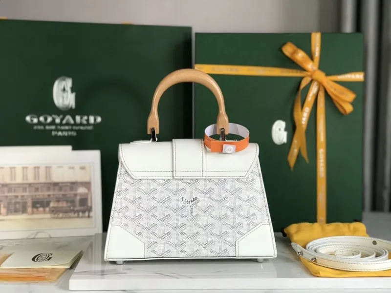 Goyard White Top Handle Bag 363 - Image 3