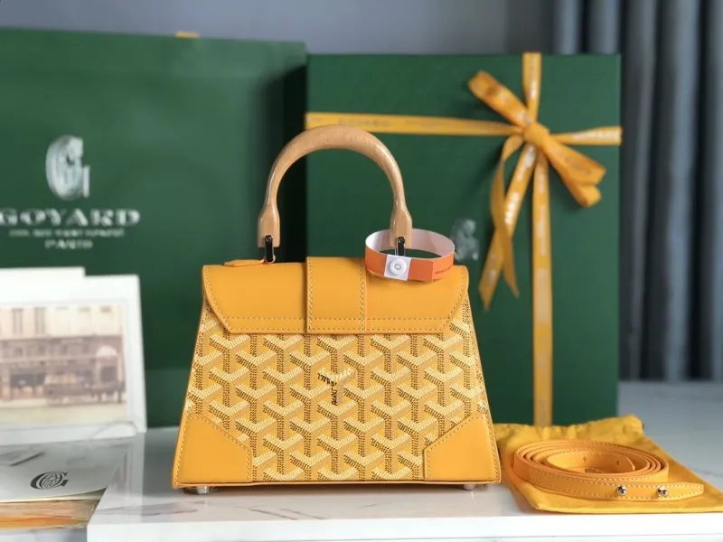 Goyard Yellow Top Handle Bag 364 - Image 3