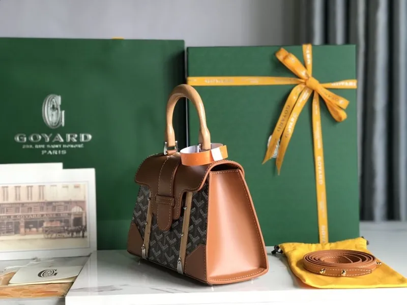 Alternative view of Goyard Brown Monogram Top Handle Bag 368