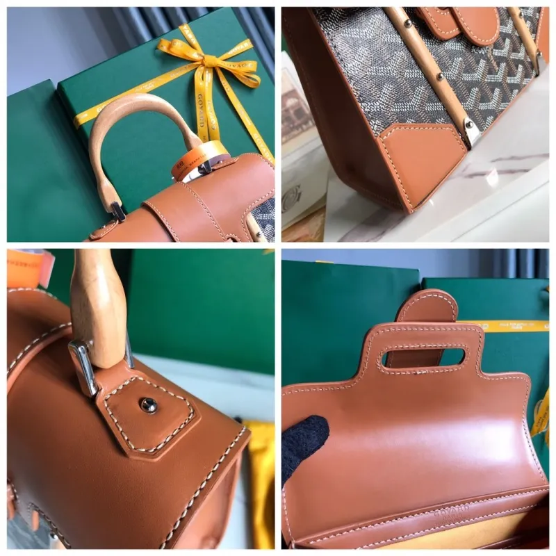 Goyard Brown Monogram Top Handle Bag 368 - Image 9