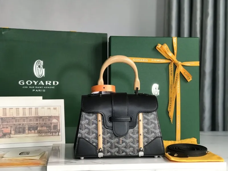 Goyard Black Top Handle Bag 369