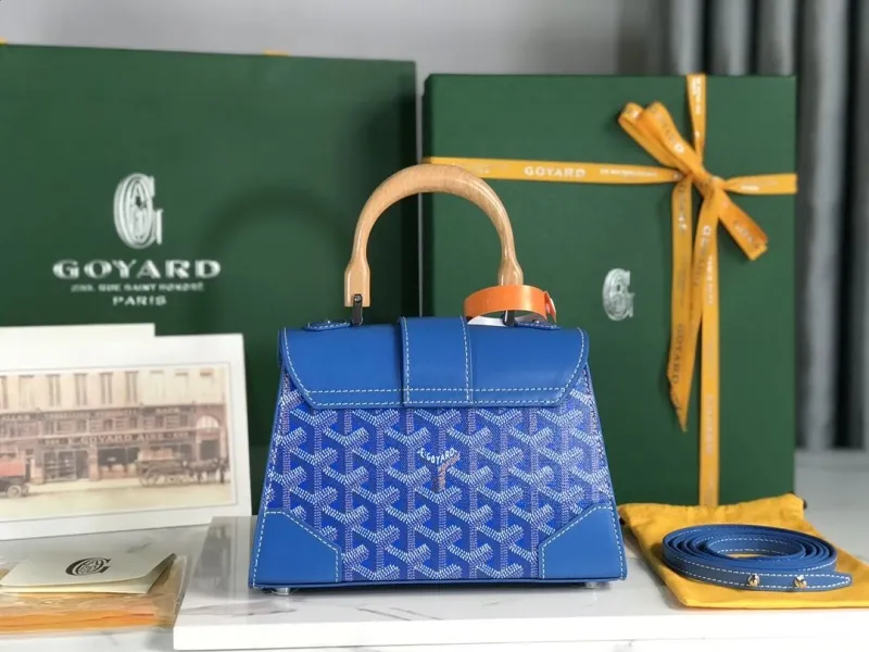 Goyard Blue Top Handle Bag - Image 3