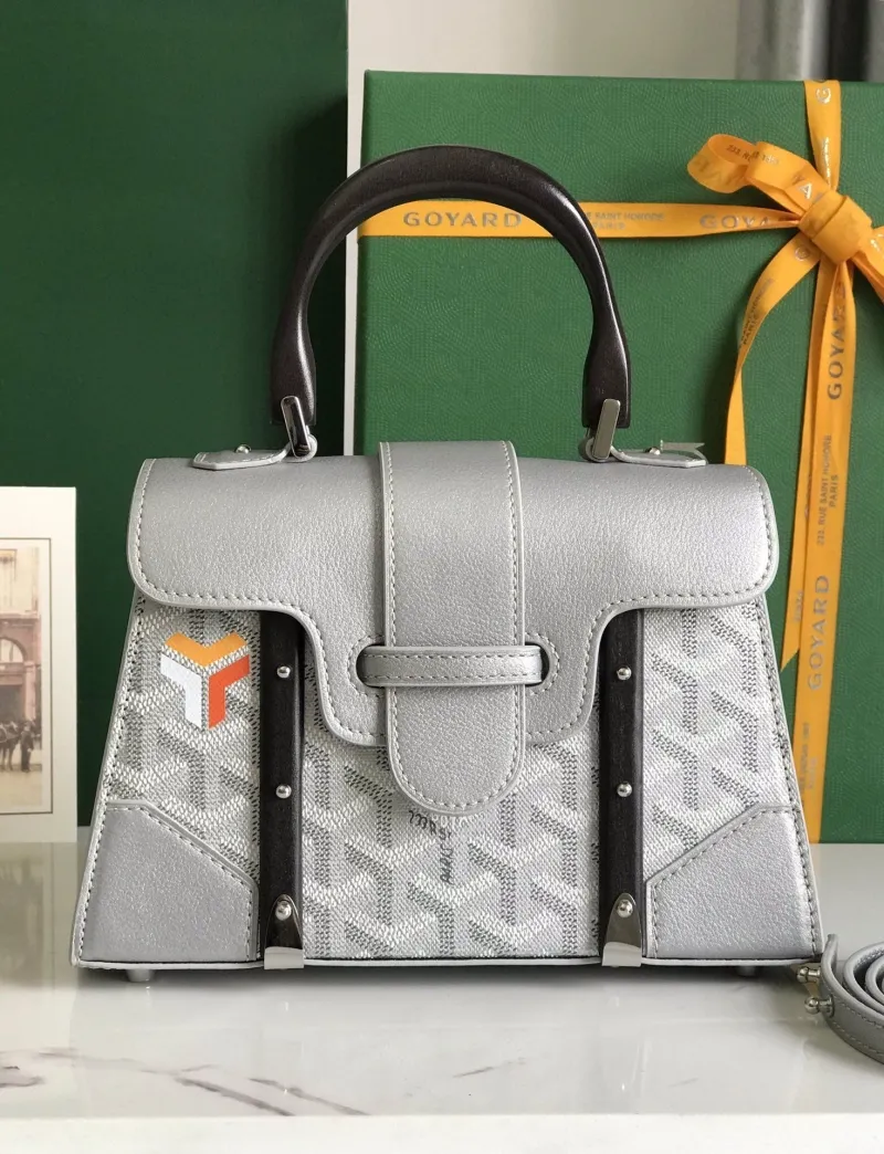 Goyard Silver Top Handle Crossbody Bag