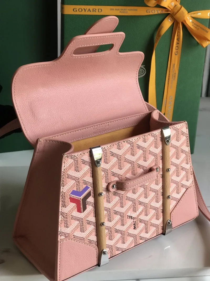 Goyard Pink Top Handle Crossbody Bag 373 - Image 7