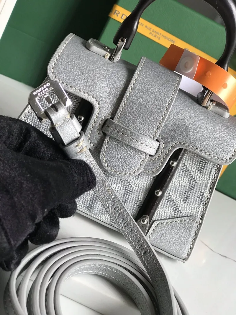 Goyard Gray Mini Top Handle Bag 376 - Image 9