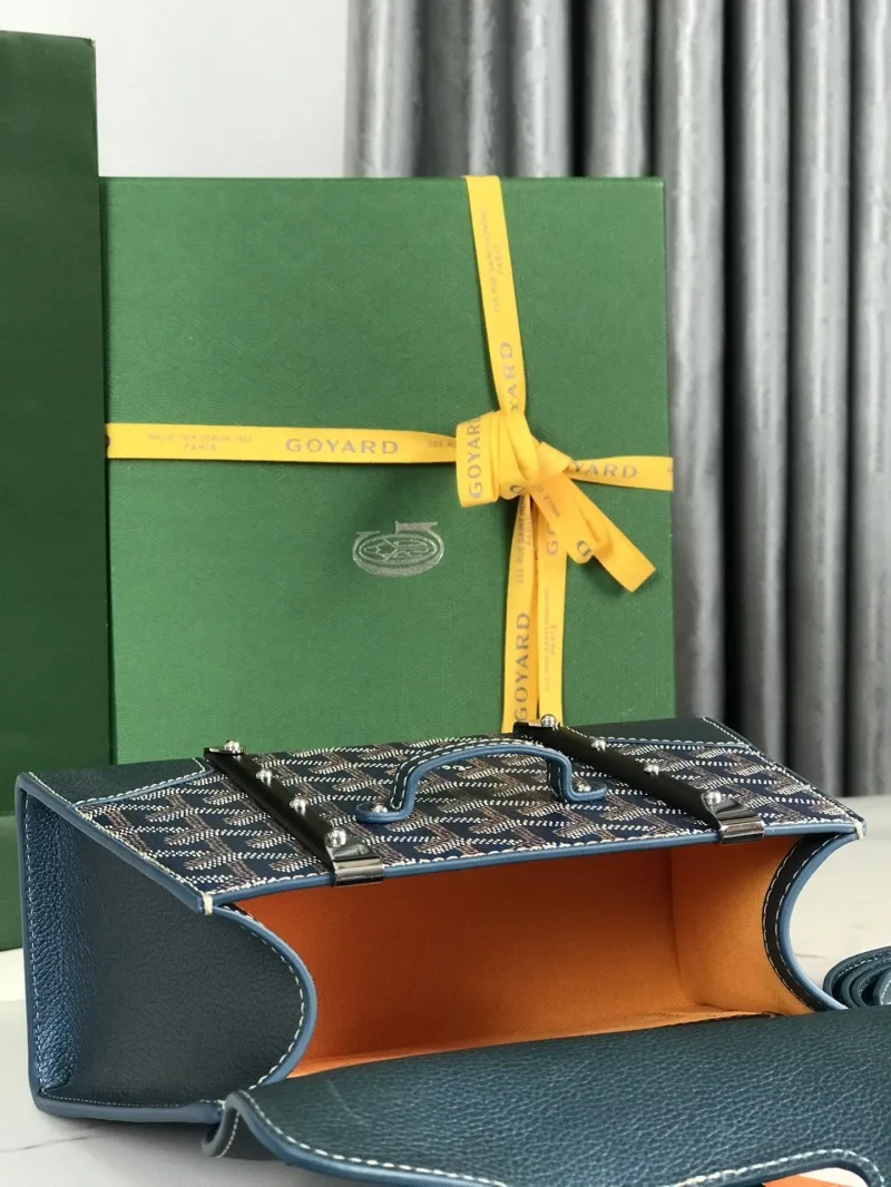Goyard Blue Top Handle Bag 382 - Image 9