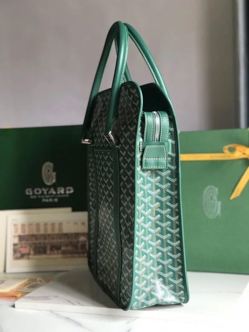 Alternative view of Goyard Green Top Handle Tote Bag 391