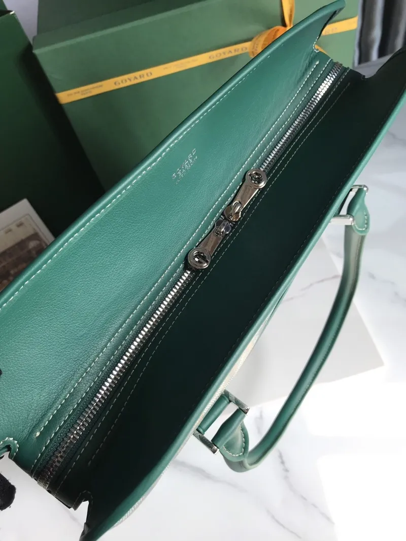 Goyard Green Top Handle Tote Bag 391 - Image 7