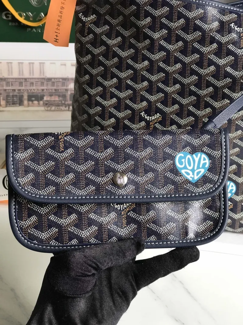 Goyard Dark Navy Hobo Shoulder Bag with Pouch 397 - Image 5