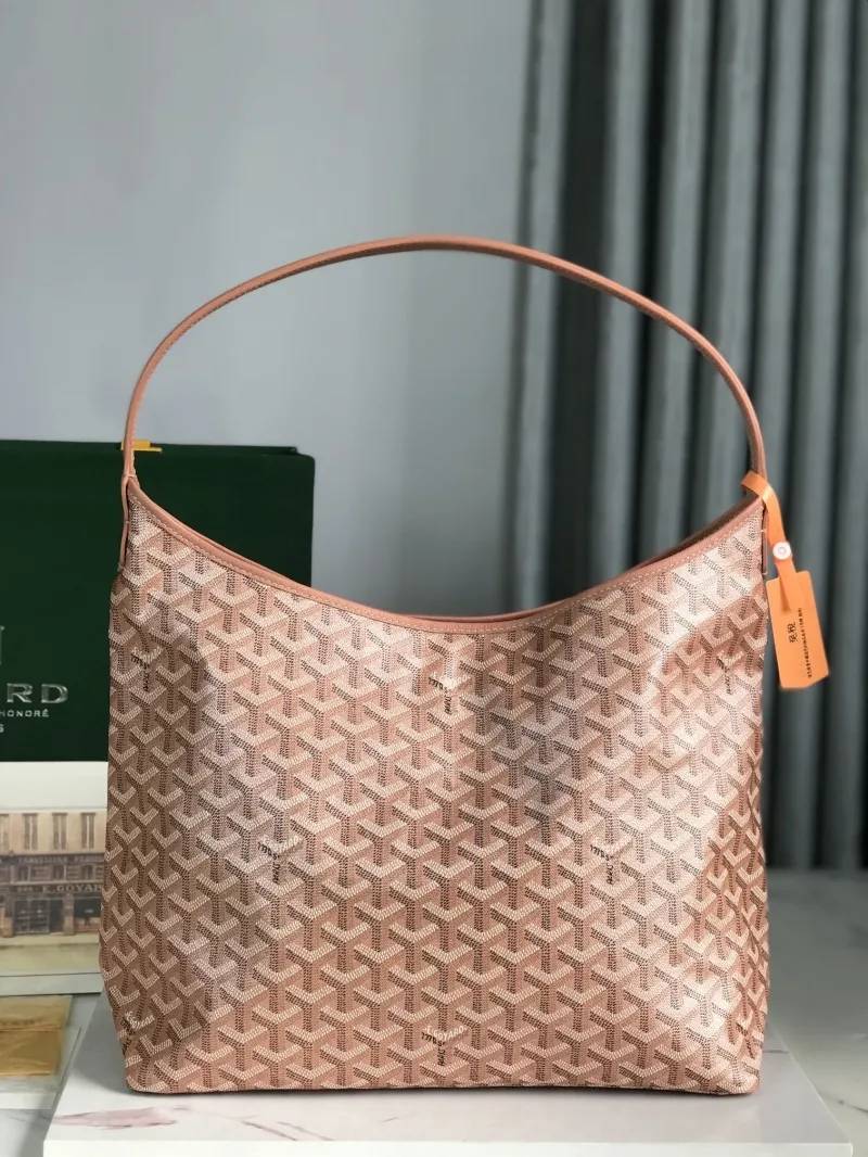Goyard Rose Pink Hobo Shoulder Bag with Pouch - Image 3