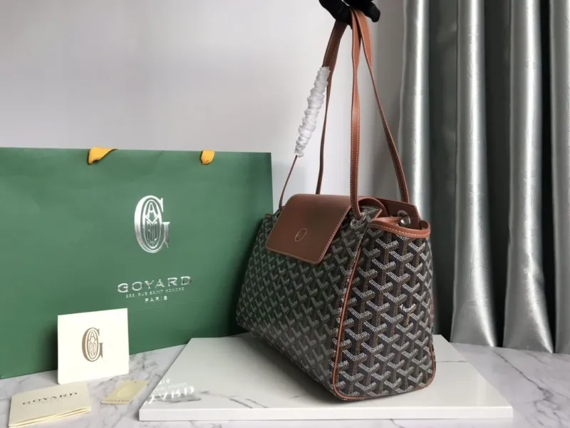 Alternative view of Goyard Black Brown Top Handle Bag 407