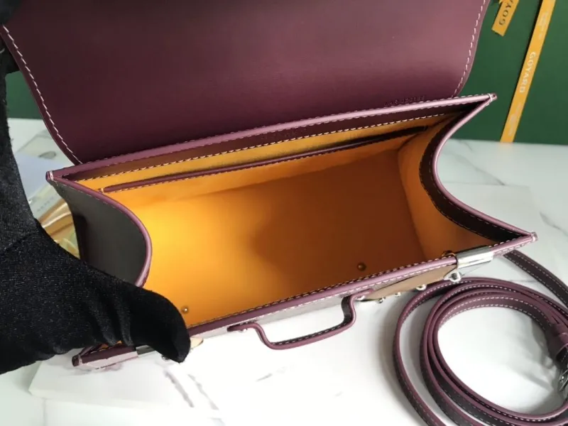 Goyard Burgundy Top Handle Handbag - Image 8