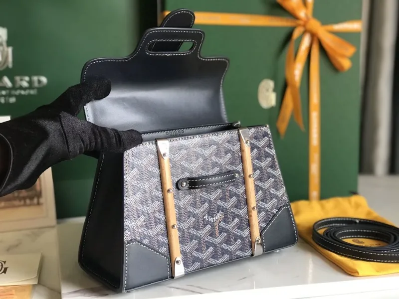 Goyard Black Top Handle Handbag 431 - Image 4