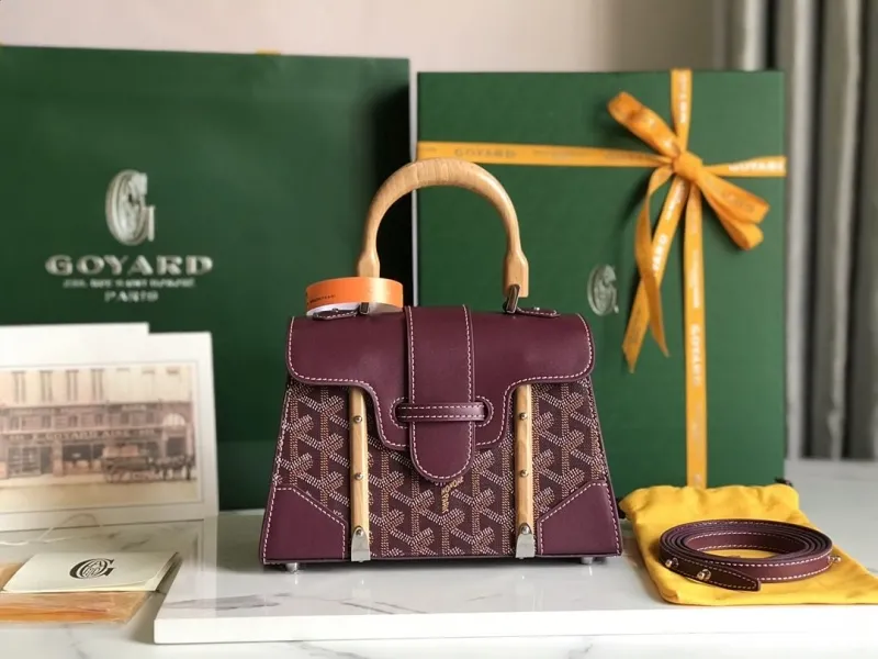 Goyard Burgundy Top Handle Handbag