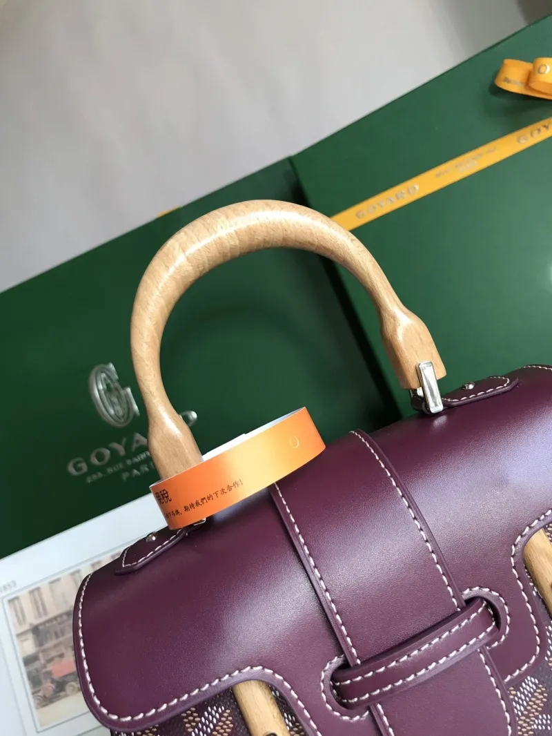 Goyard Burgundy Top Handle Handbag - Image 6