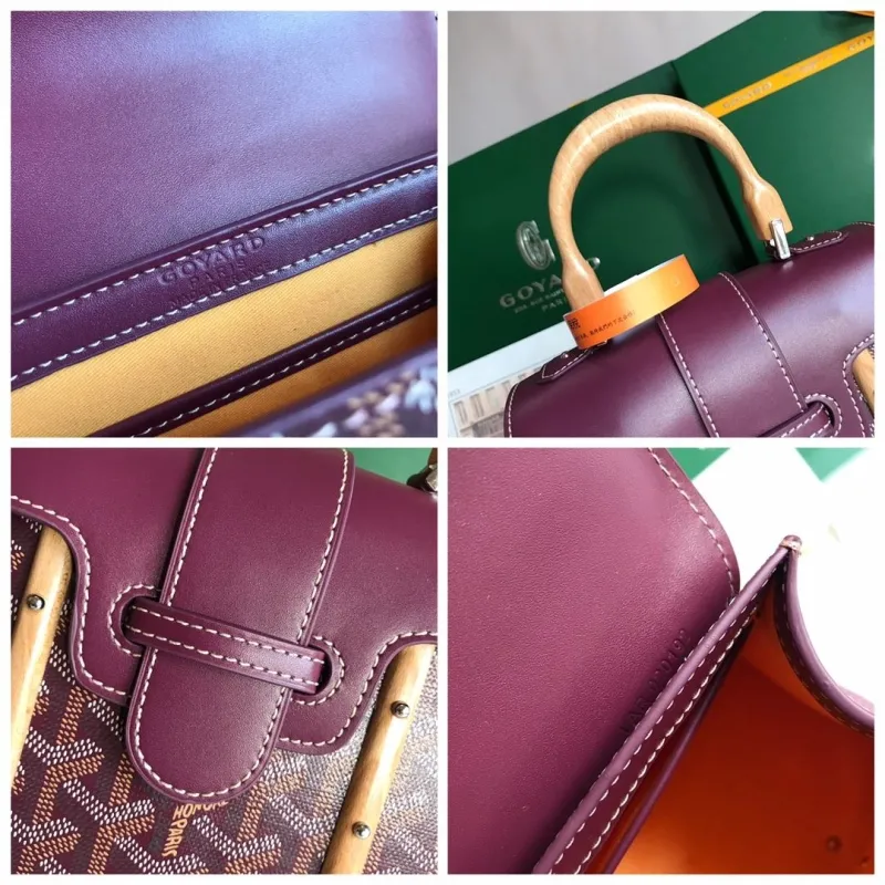Goyard Burgundy Top Handle Handbag - Image 9