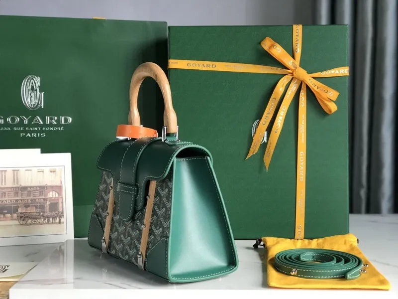 Goyard Green Top Handle Bag 437 - Image 3