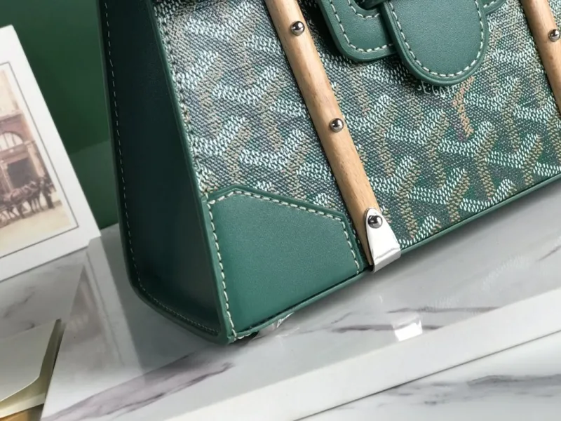 Goyard Green Top Handle Bag 437 - Image 4
