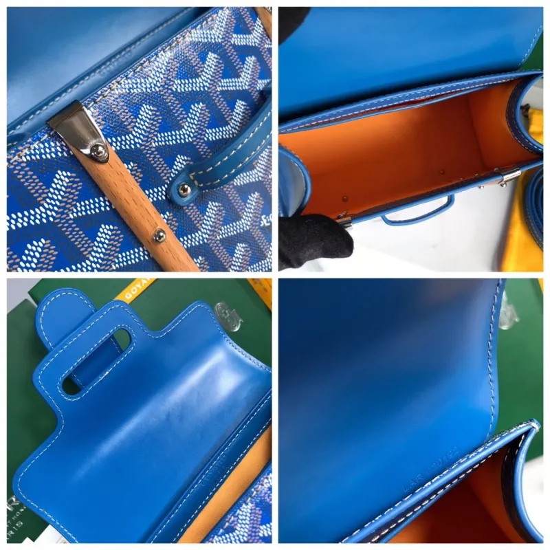 Goyard Blue Top Handle Bag 440 - Image 9