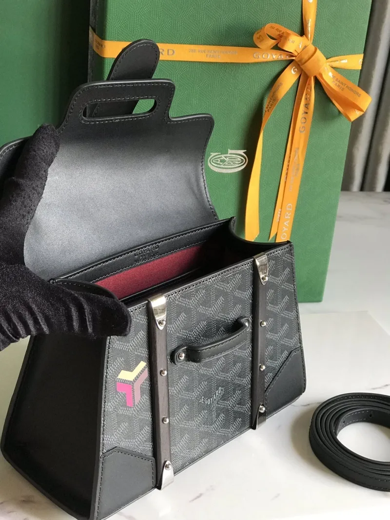 Goyard Black Top Handle Bag 444 - Image 6