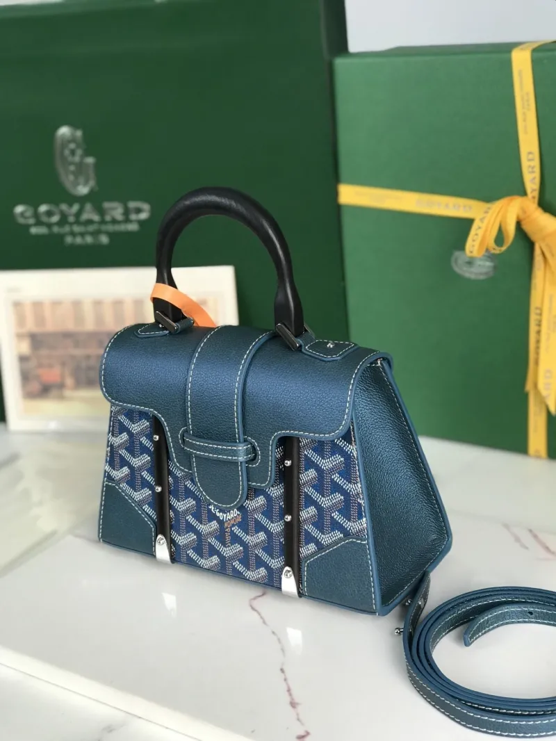 Goyard Blue Top Handle Bag 452 - Image 3
