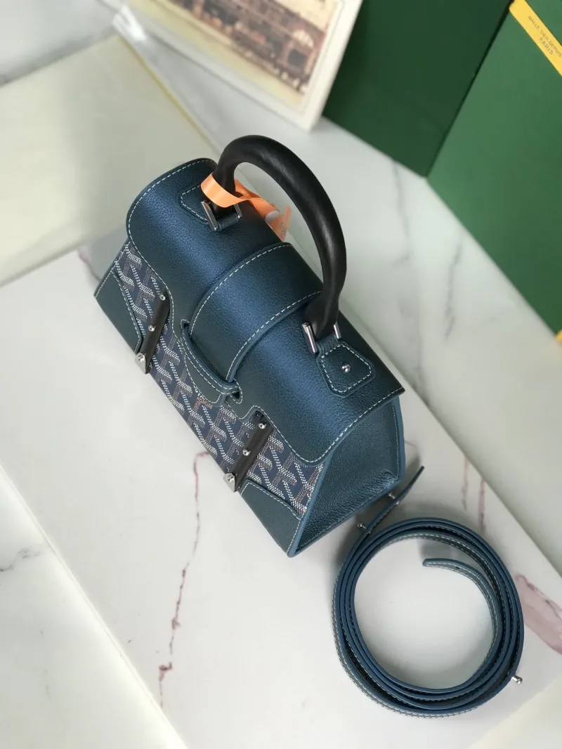 Goyard Blue Top Handle Bag 452 - Image 5