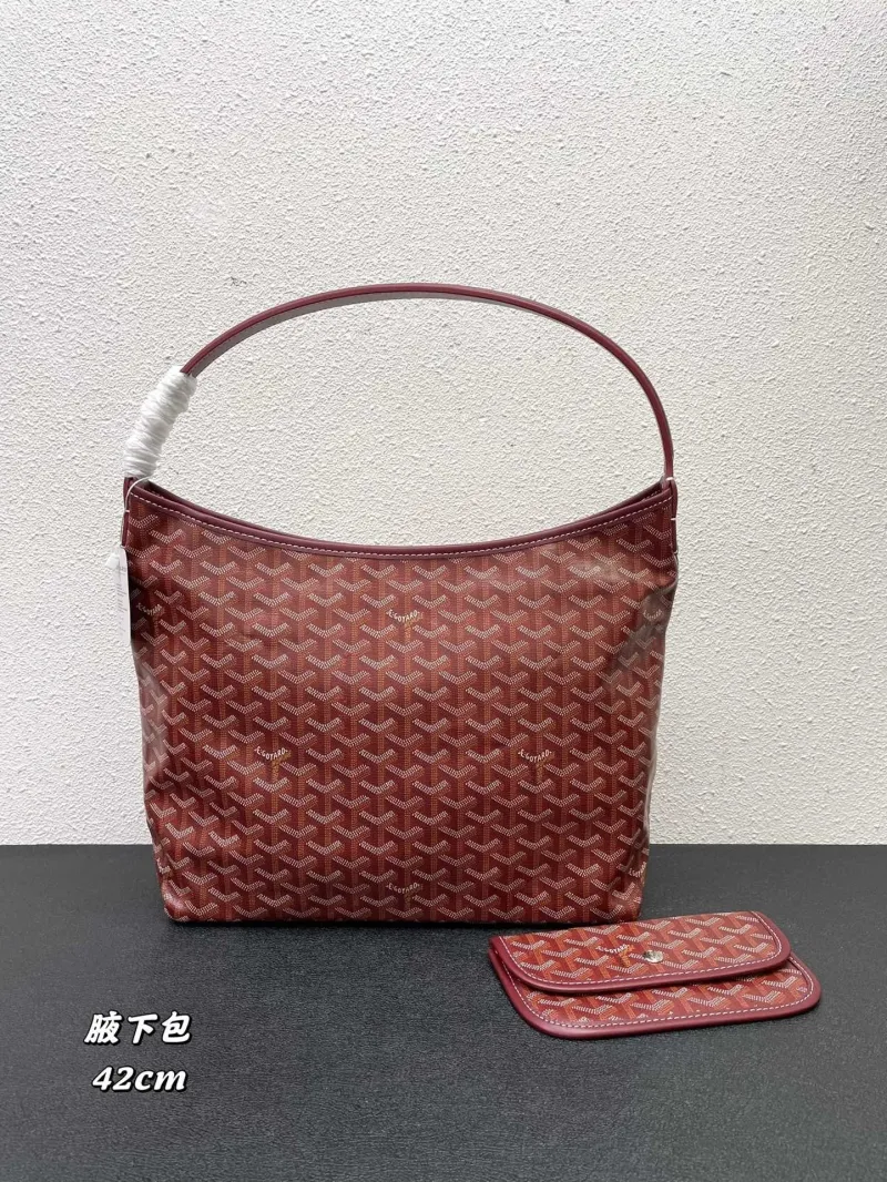 Goyard Burgundy Hobo Bag 42cm with Pouch