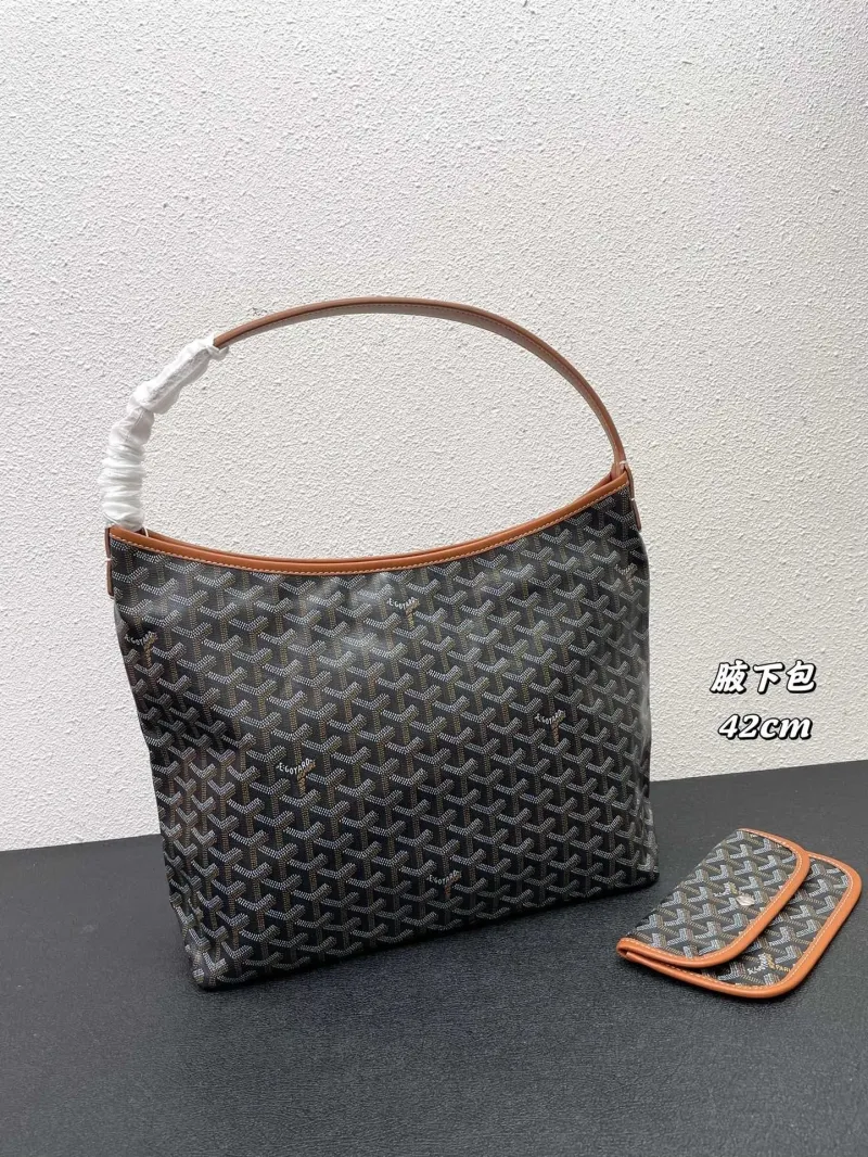 Goyard Black Hobo Bag with Pouch 42cm - Image 3