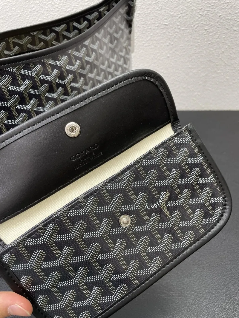 Goyard Black Hobo Shoulder Bag 42cm with Pouch - Image 8