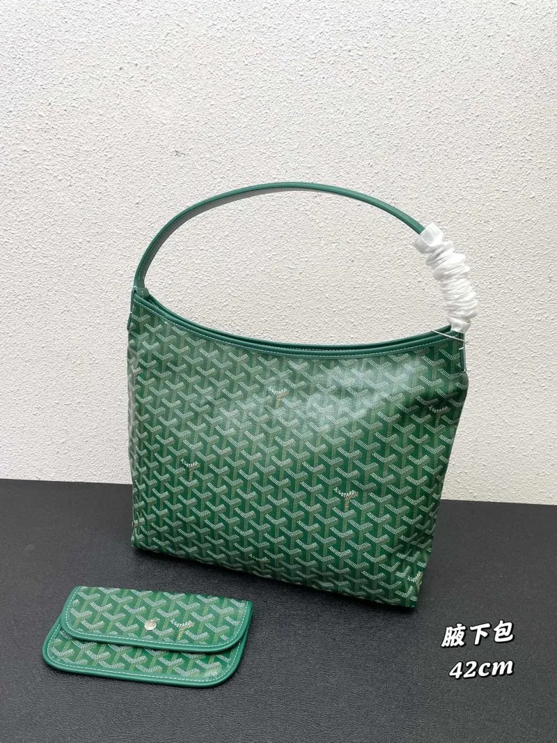 Goyard Green Hobo Shoulder Bag 42cm with Pouch - Image 3