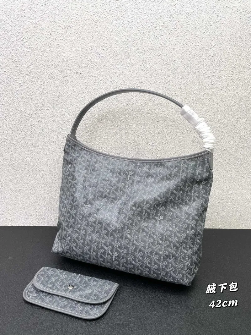 Goyard Gray Hobo Bag with Pouch 42cm - Image 3