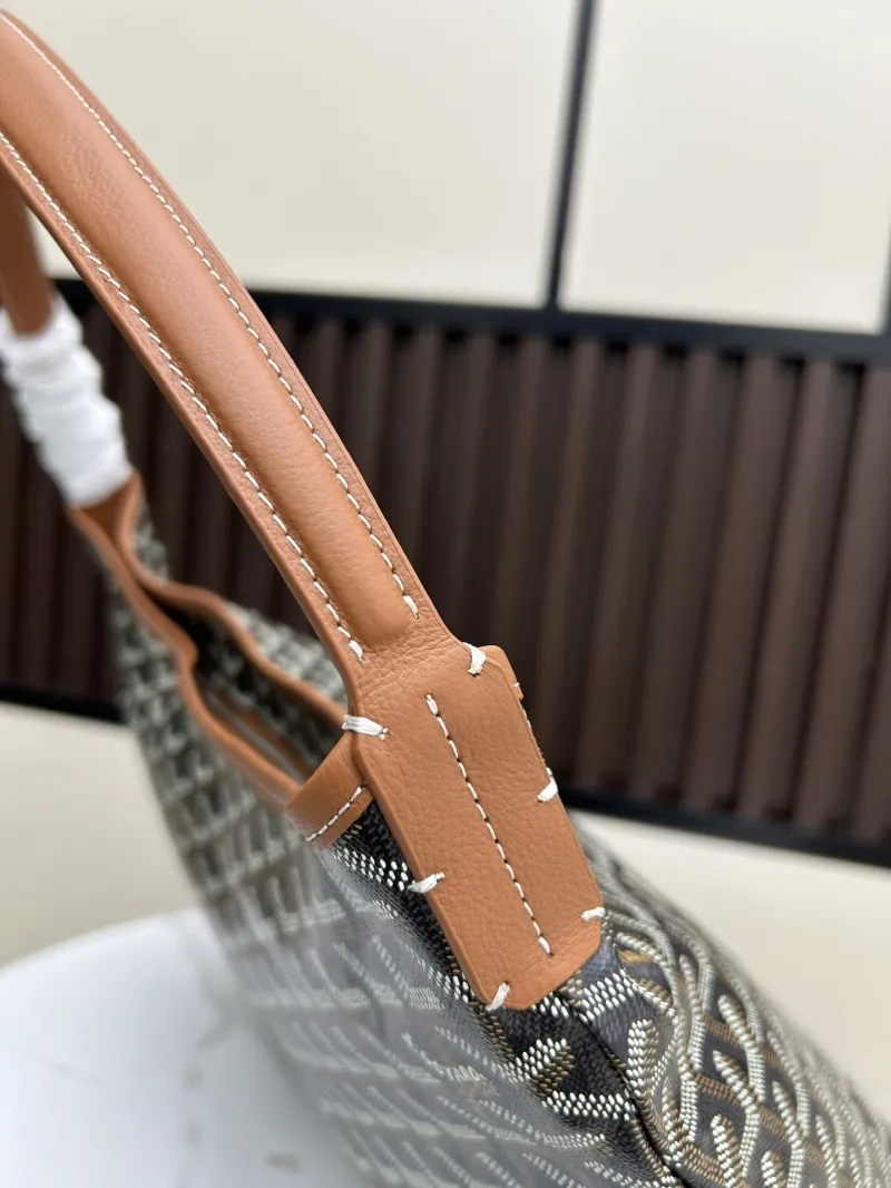 Goyard Black Tan Top Handle Hobo Bag 42x27x15cm - Image 4