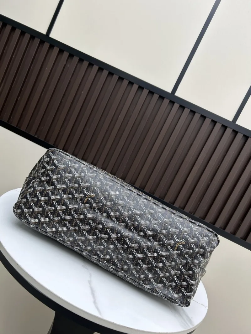 Goyard Black Tan Top Handle Hobo Bag 42x27x15cm - Image 5