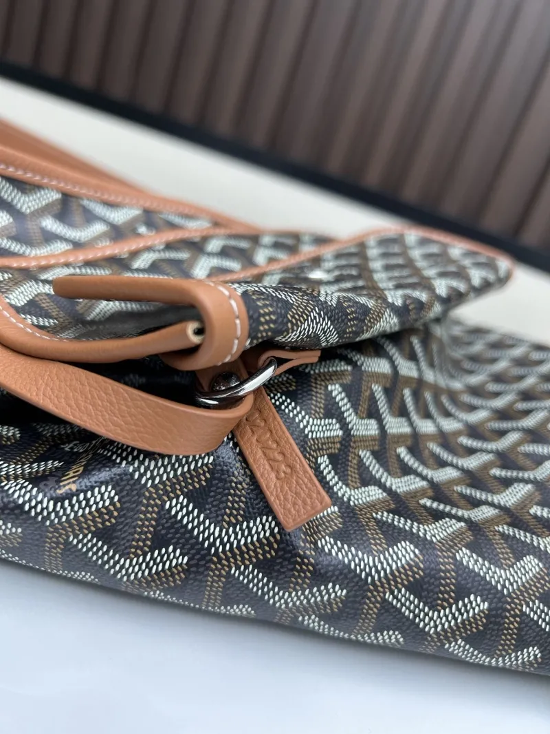 Goyard Black Tan Top Handle Hobo Bag 42x27x15cm - Image 7