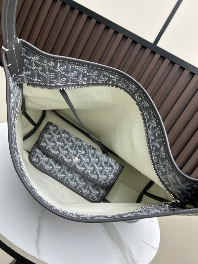 Goyard Gray Top Handle Hobo Bag 466 - Image 6